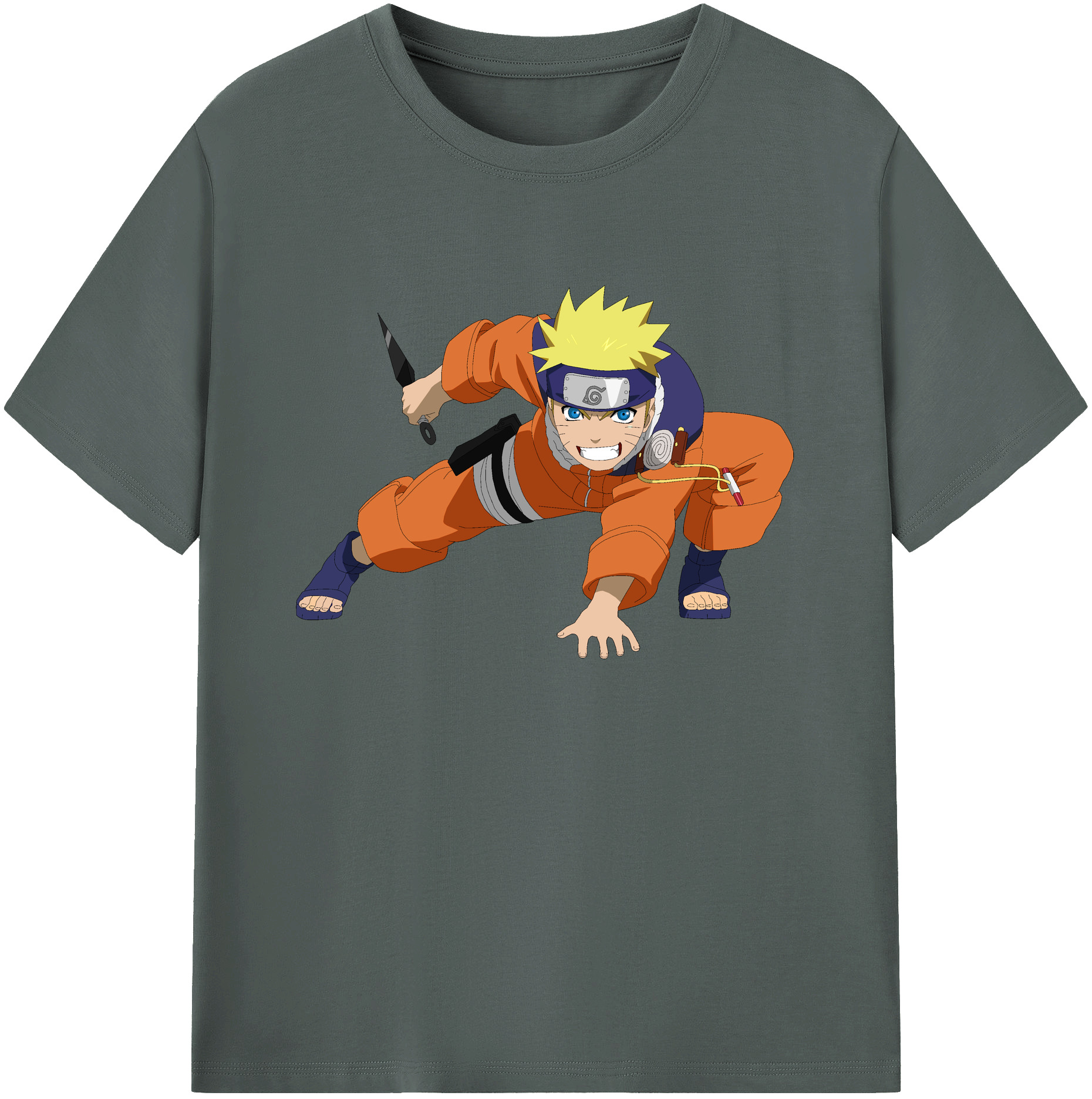 （画像用） NARUTO -ナルト- うずまき ナルト Uzumaki Naruto 綿100％ メンズ半袖Tシャツ｜肌触りやわらか＆通気性